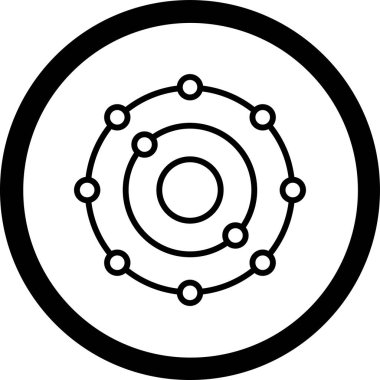 Ana hatlar biçiminde atom molekülü bilim simgesi