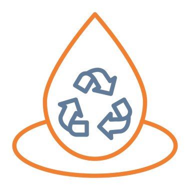 Yaprak çizgi simgesi ile su damlası.