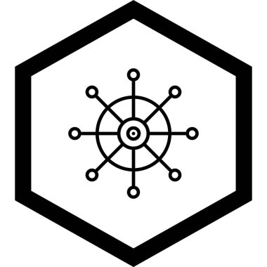 Bir pusula simgesinin vektör illüstrasyonu