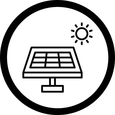 Güneş paneli simgesi, vektör tasarımı