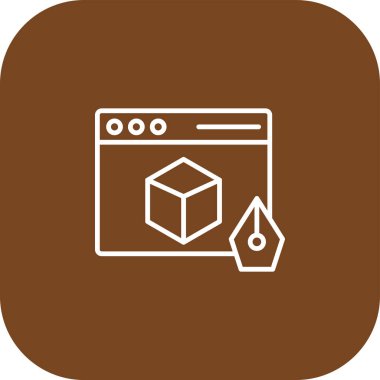 küp simge vektör çizim.