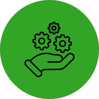 Moda tasarımı izole edilmiş arkaplanda el ele tutuşan dişli simgesi