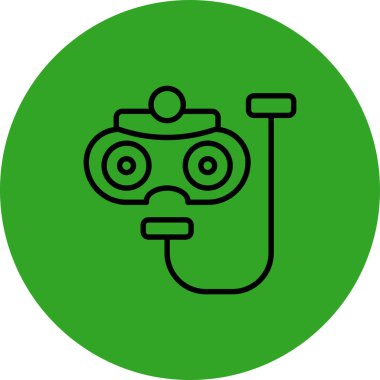 Yeşil ve siyah bir maskenin vektör çizimi