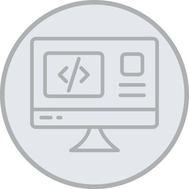 Moda ana hatları biçiminde web geliştirme kodlama simgesi