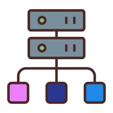 veritabanı. Web simgesi basit illüstrasyon