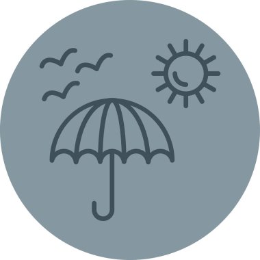 Kolayca düzenleyebilen ve düzenleyebilen Şemsiye Vektörü simgesi