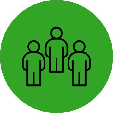 Takım vektör simgesi. bu yuvarlak düz sembol beyaz arkaplan üzerinde yeşil renk ve gri renklerle çizilir.