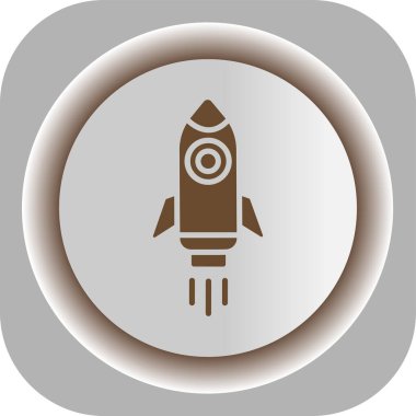 Benzersiz Roket Vektör Kabartma Simgesi