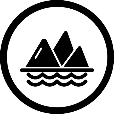 Bir dağ simgesinin vektör illüstrasyonu