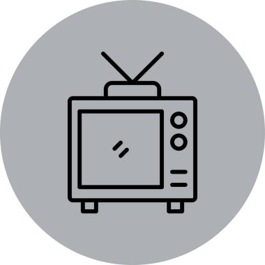 Televizyon simgesi, vektör illüstrasyonu