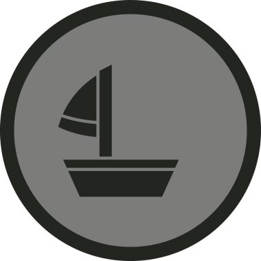 Gemi. Web simgesi basit illüstrasyon