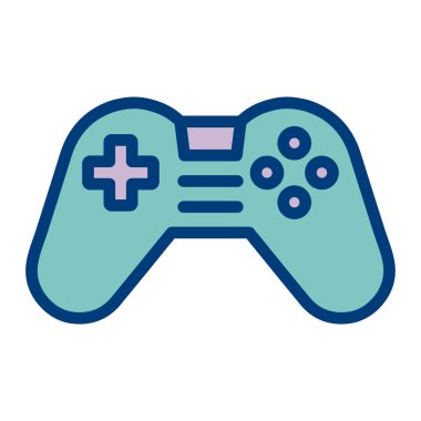 Oyun denetleyici simgesi beyaz arkaplanda izole edilmiş taslak biçimi ile. oyun sembolü stok vektör çizimi.