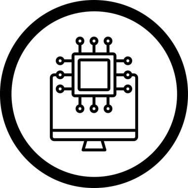 İşlemci. Web simgesi basit illüstrasyon