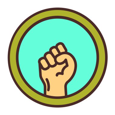 Yumruk. Web simgesi basit illüstrasyon