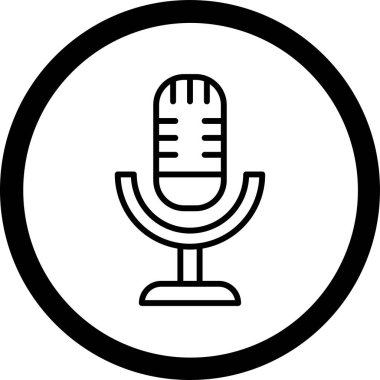 Mikrofon. Web simgesi basit illüstrasyon