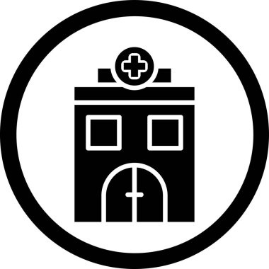Hastane binası ikon vektör illüstrasyonu