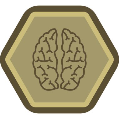 Moda Biçimli Beyin Simgesi İzole Arkaplan