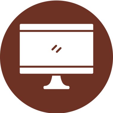 Bilgisayar monitörü. Web simgesi basit illüstrasyon