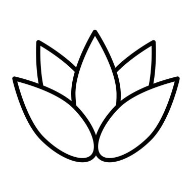 Lotus yaprağı ikon vektörü. İnce çizgi işareti. izole edilmiş sınır sembolü çizimi