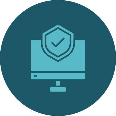 Kalkanlı laptop. Ağ simgesi. resimleme