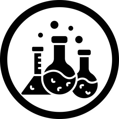 Kimyasal deney ikonu. Web için kimyasal deney vektör simgesinin özet çizimi