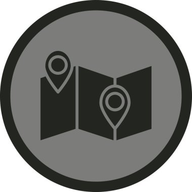 Modern harita simgesinin vektör illüstrasyonu