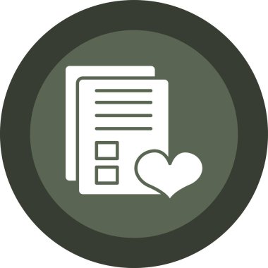 aşk belgesi vektör simgesi