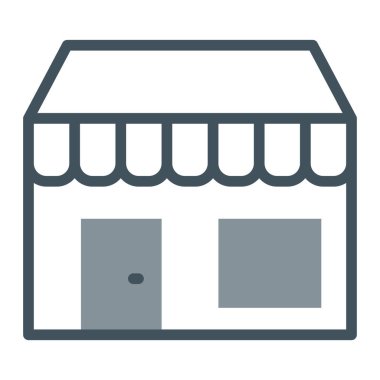 shop web düz simgesi, vektör illüstrasyonu