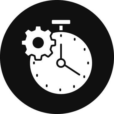 Zaman yönetimi simgesi. düz tasarım biçimi.