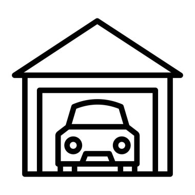 Araba dükkanı ikonu. Web için araba vektör simgelerinin özet çizimi