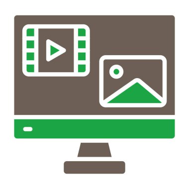 vektör glyph düz simgesini izle