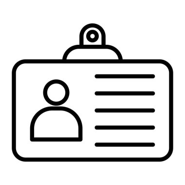 kimlik kartı simgesi, vektör illüstrasyonu