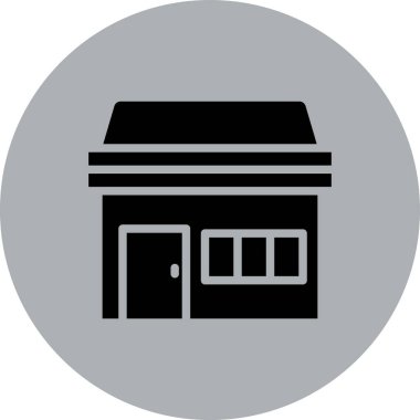 Dükkan Vektörü Glyph Simgesi Tasarımı