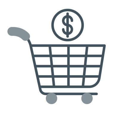 Alışveriş arabası ikon vektör illüstrasyonu