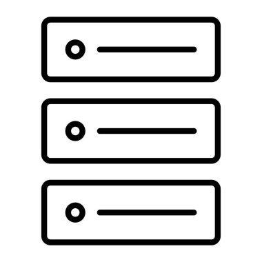 veritabanı vektörü ince çizgi simgesi