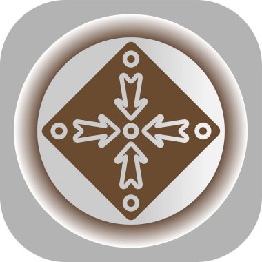 Benzersiz yön vektör çizgisi simgesi