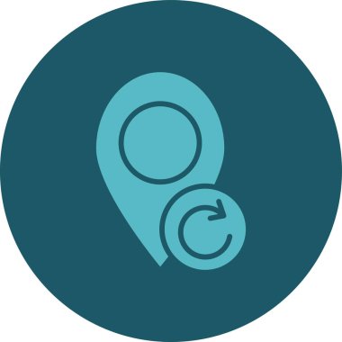 Mavi yuvarlak bir simgenin vektör illüstrasyonu