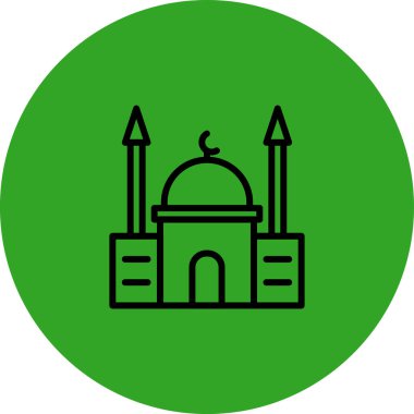 İslami cami web simgesi, basit vektör çizimi
