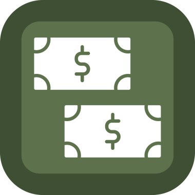 Dolar nakit para ikonu, vektör illüstrasyonu