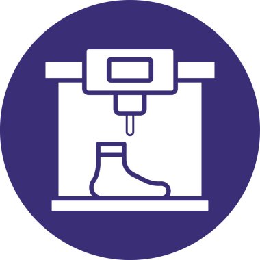 Bir makinenin mavi simgesinin vektör çizimi