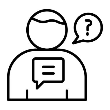 soru yardımı ince çizgi vektör simgesi