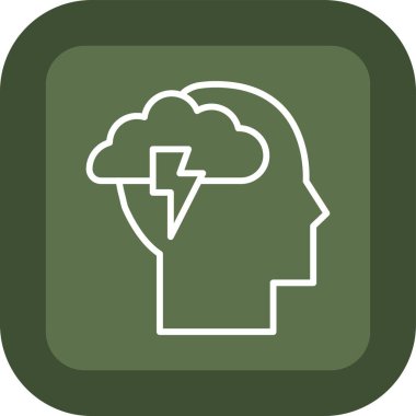 Beyin fikri yuvarlak kare düğme