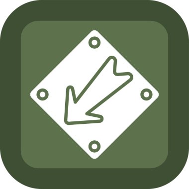 ok sol düz kare vektör simgesi