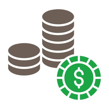 Kumarhane çipi düz vektör simgesi