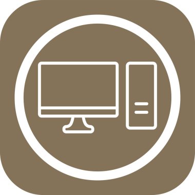 bilgisayar monitörü ikon vektör illüstrasyonu