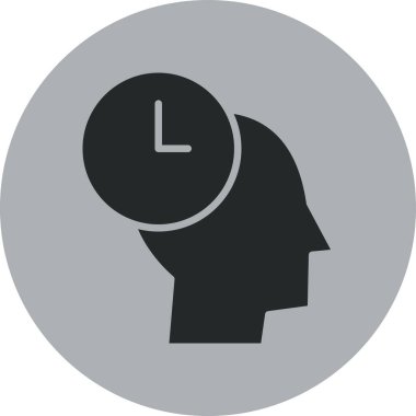 Beyin saati düz yuvarlanmış vektör simgesi