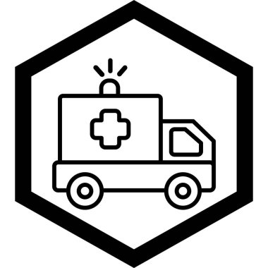 ambulans simgesi vektör illüstrasyonu