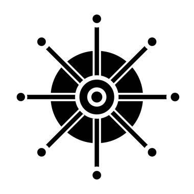 pusula simgesi vektörü. İnce çizgi işareti. izole edilmiş sembol çizimi