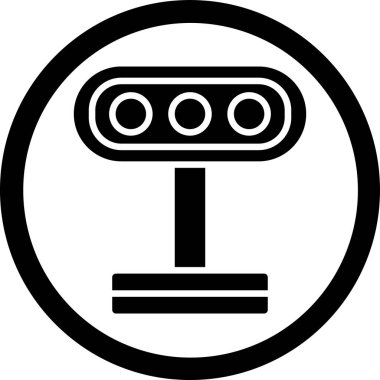 Araba motoru simgesi, vektör illüstrasyonu