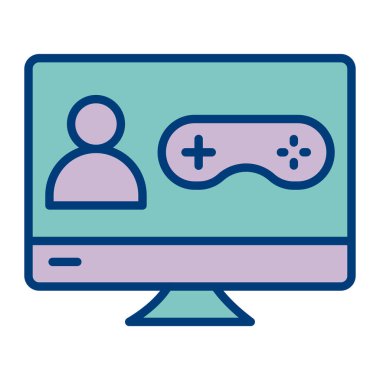 Dizüstü bilgisayar vektör illüstrasyon tasarımlı video oyunu